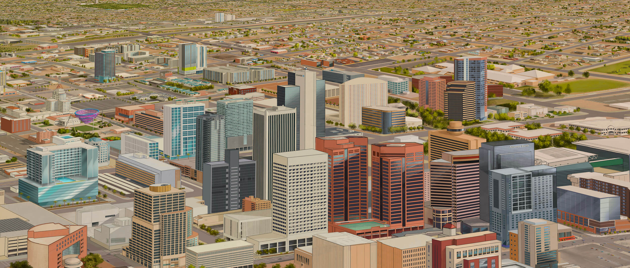 Illustration of Downtown Phoenix